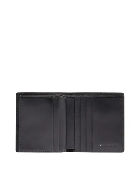 Piquadro Philip small vertical wallet for men with RFID protection, black