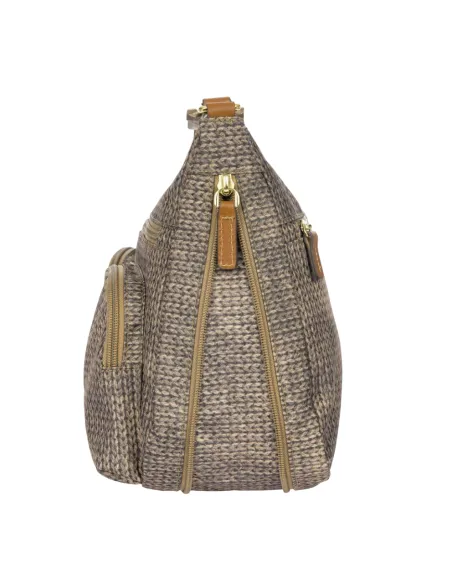 Brics Medium shoulder bag with three zipped pockets, Wool Nut