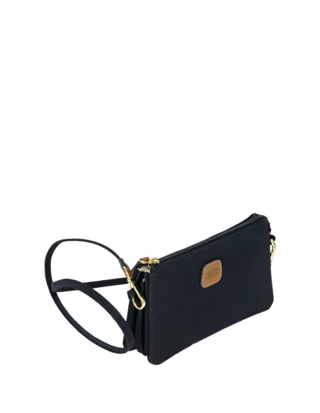 Bric's Dreifach-Pochette aus recyceltem Stoff, blau