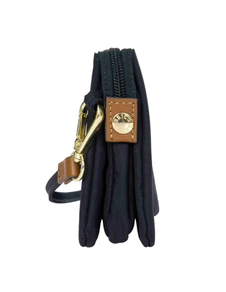 Bric's Dreifach-Pochette aus recyceltem Stoff, blau