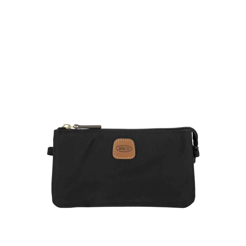 Bric's Dreifach-Pochette aus recyceltem Stoff, schwarz