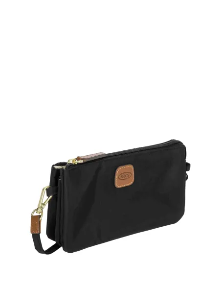 Bric's Dreifach-Pochette aus recyceltem Stoff, schwarz