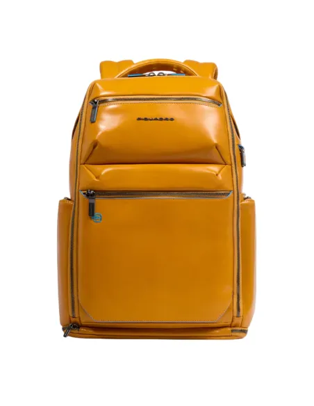 Piquadro Blue Square Reiserucksack mit Anti-Diebstahl-Kabel, gelb