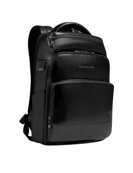 Piquadro Philip Men's Backpack Leather 14" Laptop RFID, black