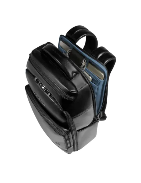 Piquadro Philip Men's Backpack Leather 14" Laptop RFID, black