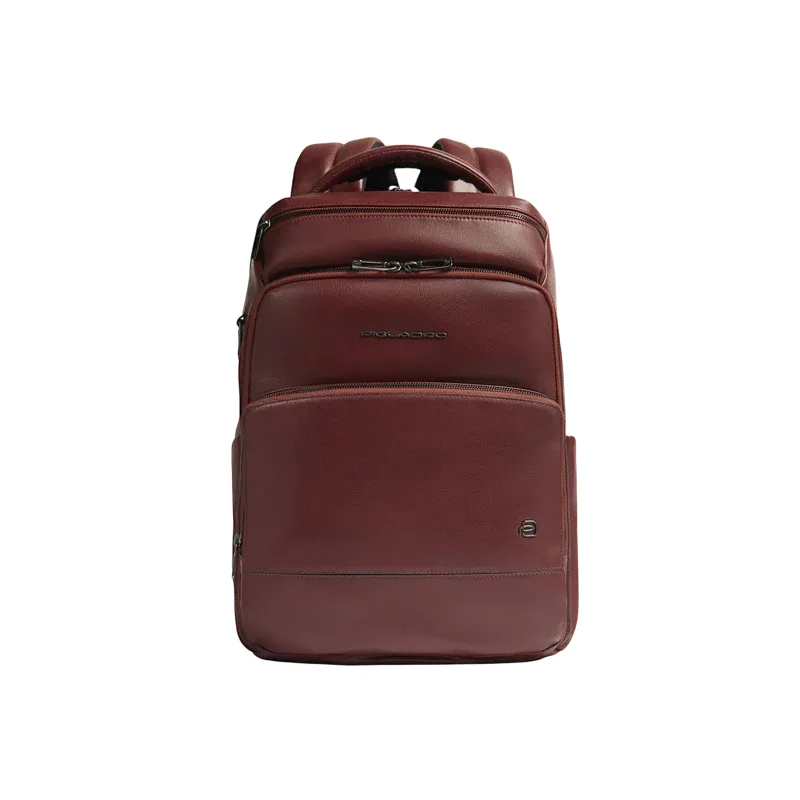 Zaino per PC da 14 in pelle Piquadro Philip, marrone