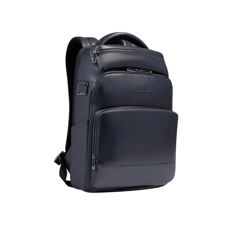 Piquadro Philip Rucksack Leder Laptop 14" RFID-Schutz, blau 2