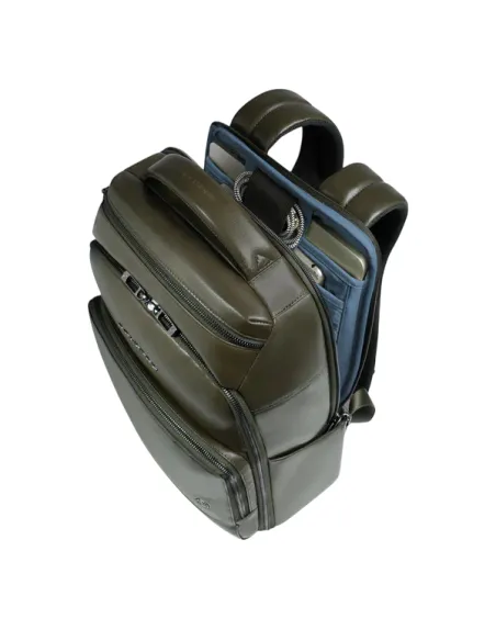 Piquadro Philip Rucksack Leder Laptop 14" RFID-Schutz, grün