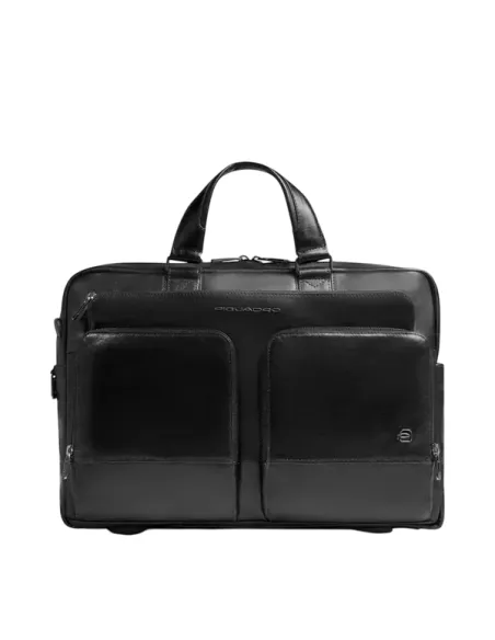 Borsa in pelle con due manici porta pc da 15,6 Piquadro Philip, nera