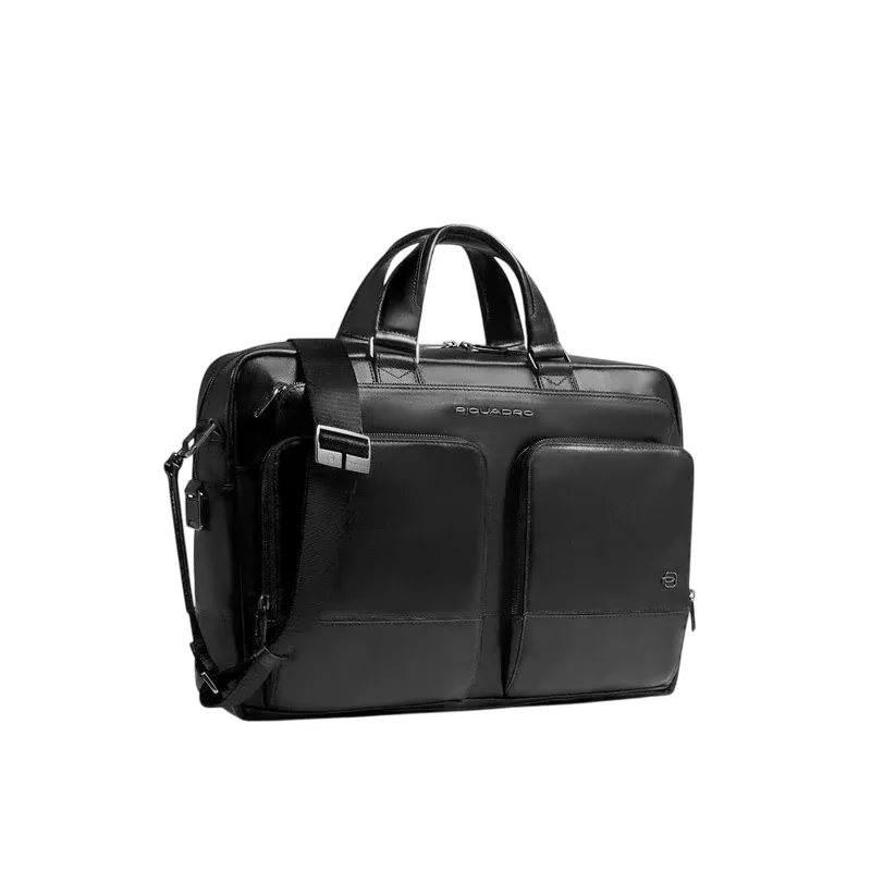 Piquadro Philip leather laptop bag 15.6 inch with shock... 2