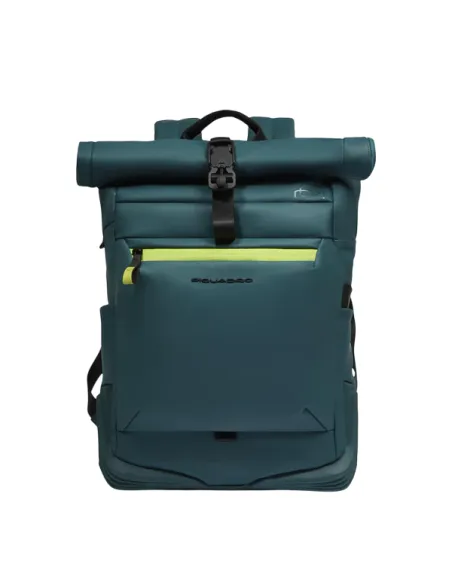 Piquadro Roll-Top Computer-Rucksack, teal