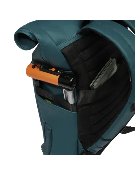 Piquadro Roll-Top computer backpack, teal