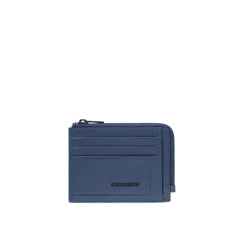 Piquadro Atlas Münz- und Kreditkartenetui, blau