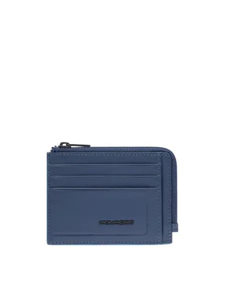 Piquadro Atlas coin and credit card purse, blue