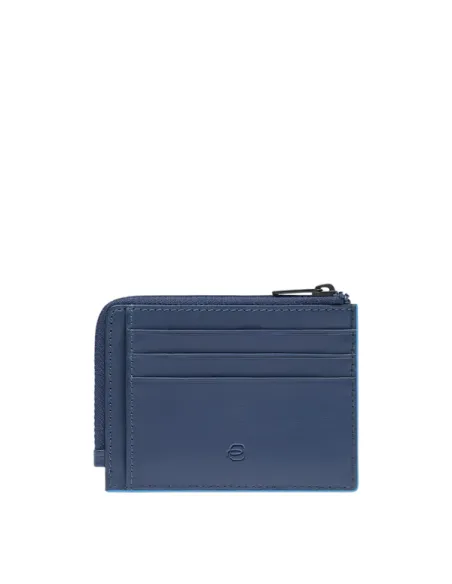 Bustina sottile porta monete e carte di credito Piquadro Atlas, blu