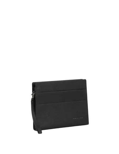 Piquadro Paavo Men's Leather Pouch with iPad® 11" Compartment, black
