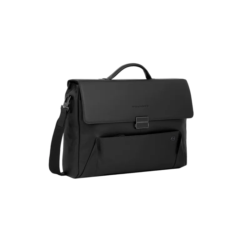 Piquadro Pan Leder Aktentasche mit Klappe, schwarz 2