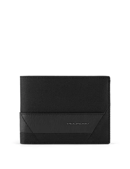 Piquadro Trakai Men's wallet with flip up ID window and coin pocket, Black