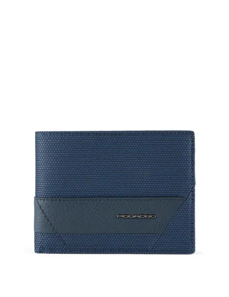 Piquadro Trakai Men's wallet with flip up ID window and coin pocket, blue