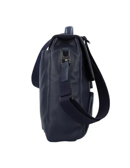 Piquadro Pan Leder Aktentasche mit Klappe, blau