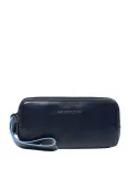 Herren-Clutch-Tasche mit drei Fächern mit Reißverschluss Piquadro Blue Square, blau