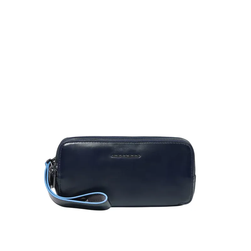 Piquadro Blue Square men's clutch bag with three zipped...