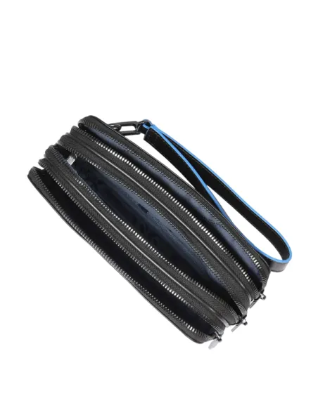 Pochette a tre comparti con protezione anti-frode RFID Piquadro B2, nero