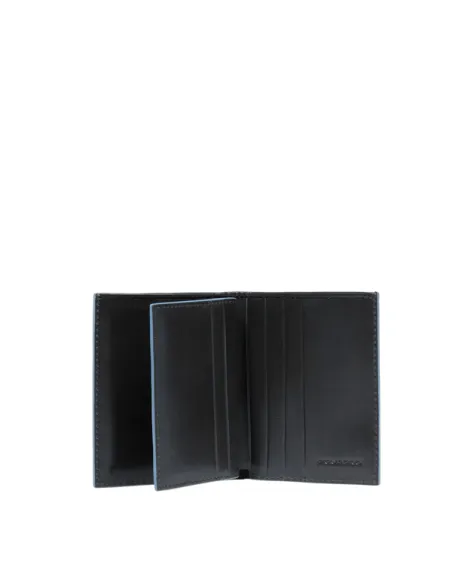 Leder-Kreditkartenhalter Piquadro Blue Square, Schwarz