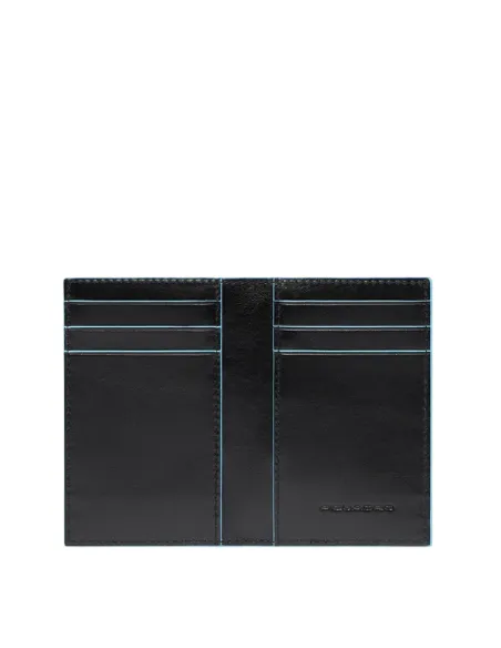 Piquadro Blue Square slim men's wallet with credit card holder, black