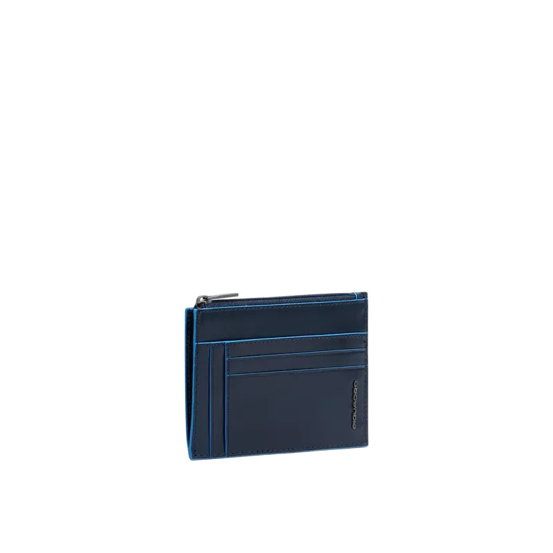 Portacarte con portamonete Piquadro Blue Square, blu 2
