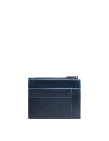 Portacarte con portamonete Piquadro Blue Square, blu