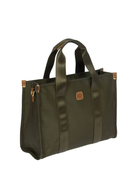Bric's X-Collection Opera medium handbag in Recycled Fabric with Strap, olive green