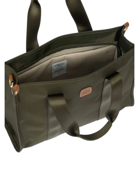 Bric's X-Collection Opera medium handbag in Recycled Fabric with Strap, olive green