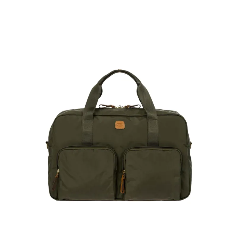 Borsone cabina Brics con tasche esterne verde oliva