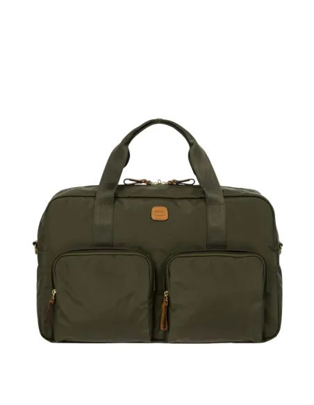 Borsone cabina Brics con tasche esterne verde oliva