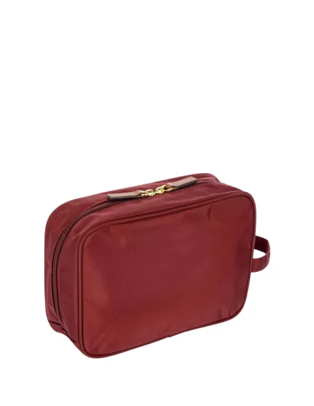 Brics X-Collection fabric and leather Necessaire, Bordeaux