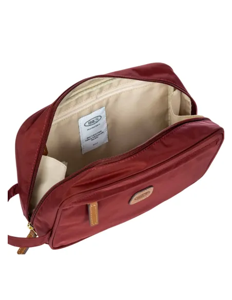 Brics X-Collection fabric and leather Necessaire, Bordeaux