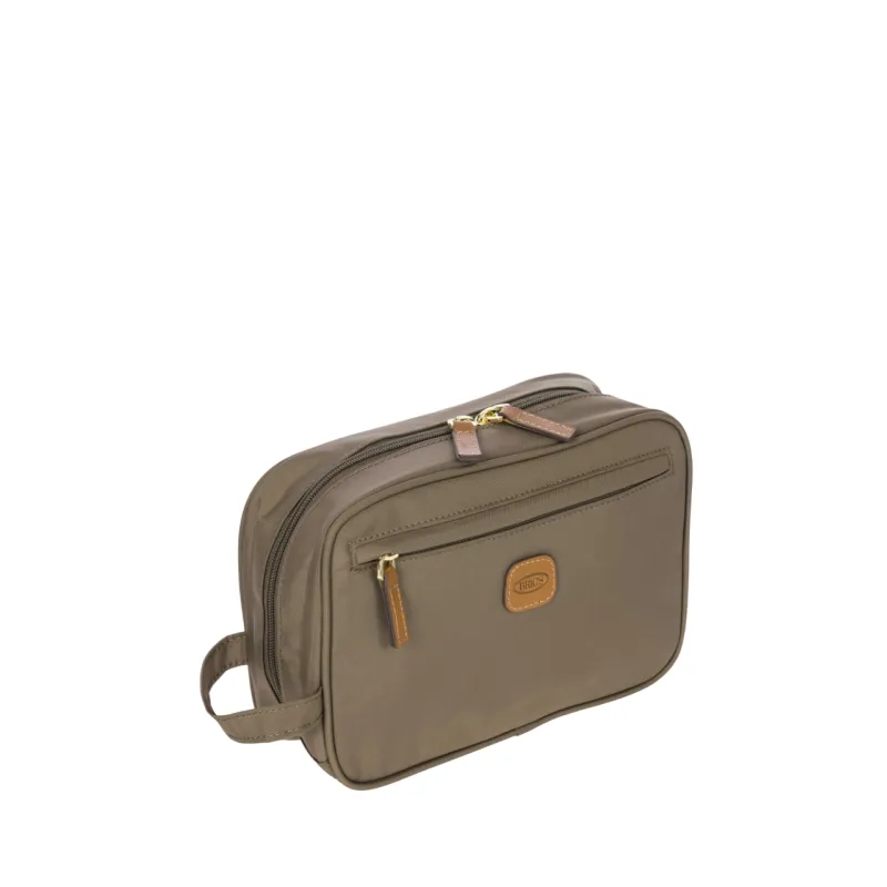 Necessaire in tessuto e pelle Brics X-Collection, nocciola 2