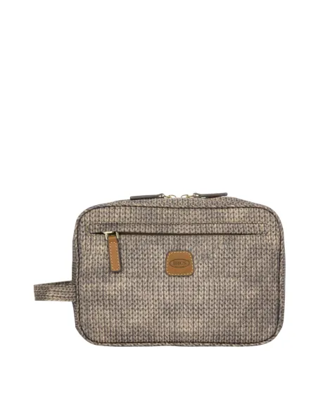 Brics X-Collection fabric and leather Necessaire, Wool Nut