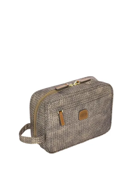 Brics X-Collection fabric and leather Necessaire, Wool Nut