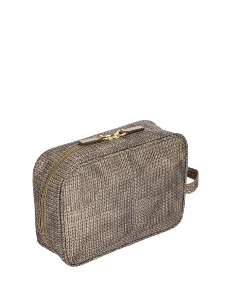 Brics X-Collection fabric and leather Necessaire, Wool Nut