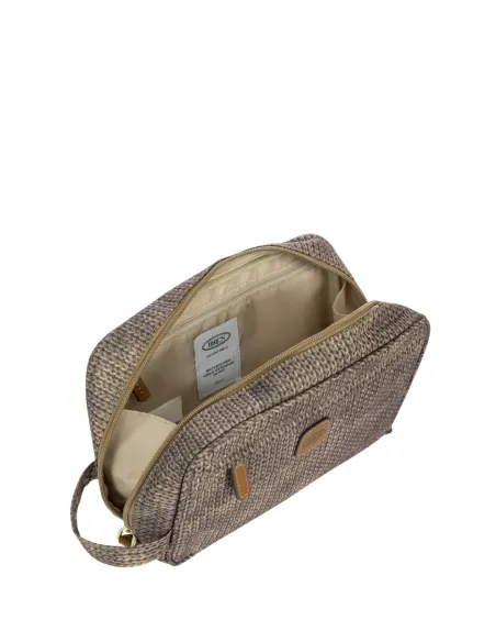 Brics X-Collection fabric and leather Necessaire, Wool Nut