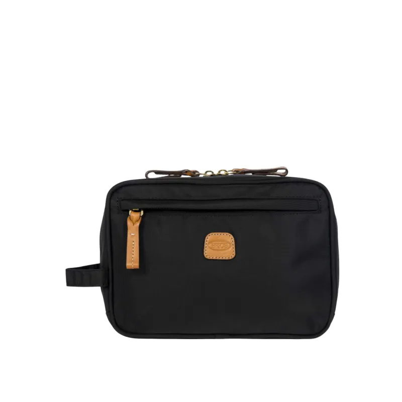 Necessaire Brics in tessuto e pelle nero