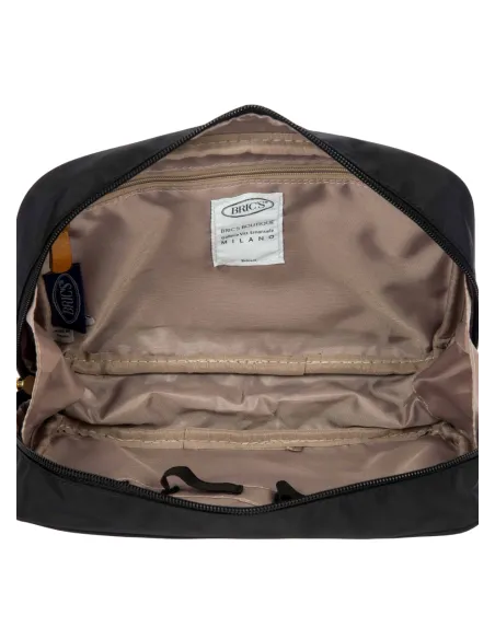 Necessaire Brics in tessuto e pelle nero