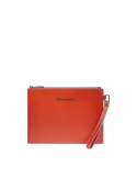 Piquadro Blue Square Herren Pochette klein aus Leder, orange