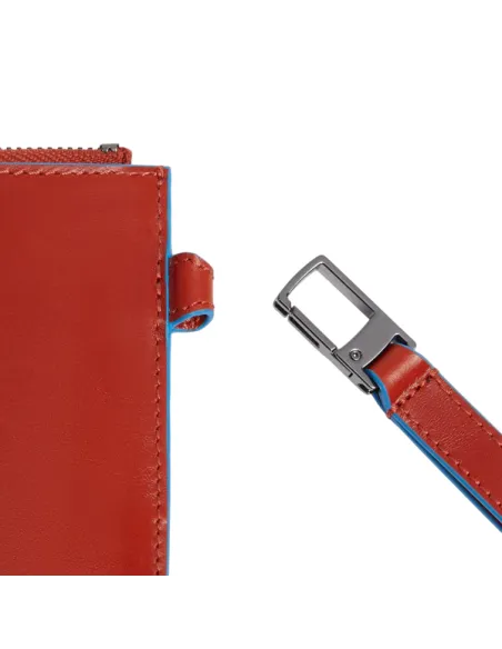 Piquadro Blue Square Small Leather Pouch for Men, orange