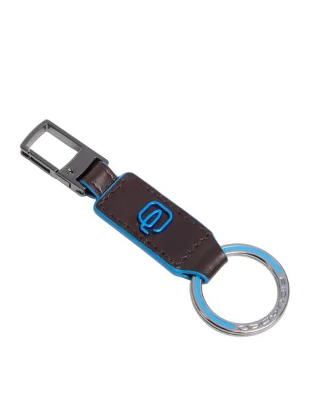 Moschettone portachiavi Piquadro Blue Square, mogano