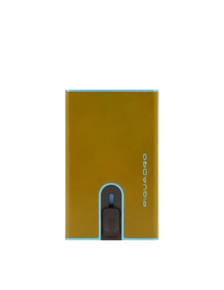 Kreditkartenhalter mit Schiebesystem Piquadro Blue Square, gelb