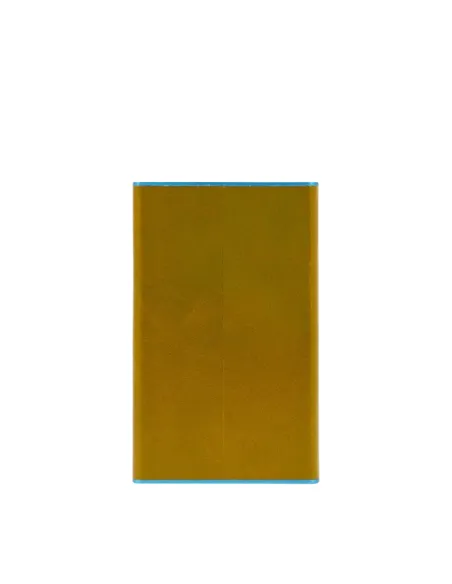 Piquadro Blue Square Credit card case with sliding system, yellow