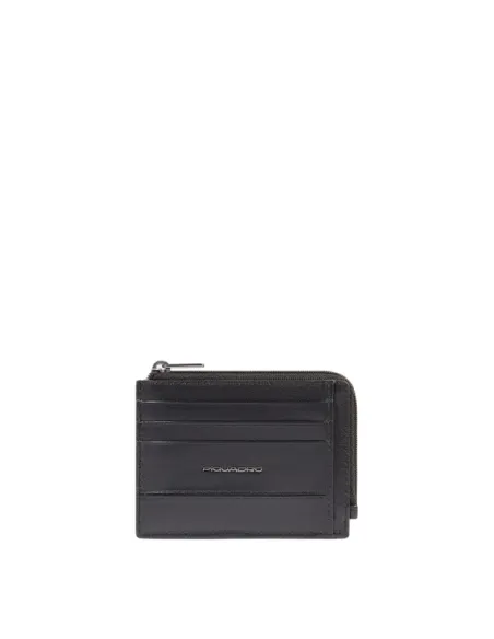 Piquadro Philip RFID Leather Coin and Card Pouch, black
